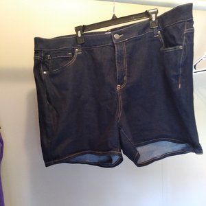 Lane Bryant Size 26 Dark Wash Mid-Rise Girlfriend Shorts